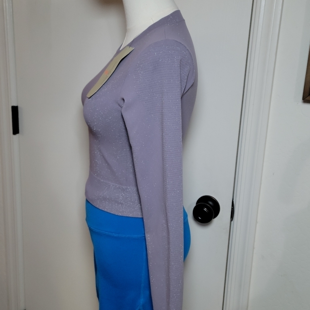 Sweaty Betty Purple Spark Seamless Long Sleeve Workout Top Size 6 - Picture 6 of 11